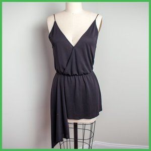 Black Jersey Draped Spaghetti Strap Top -  S